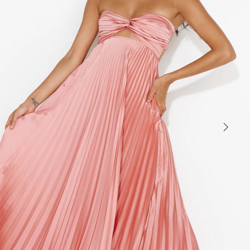 Clouds of love strapless pleased maxi dress